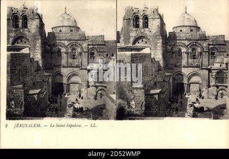 Gerusalemme Israele, le Saint Sepulcre, Fassade, Hof, Einheimische | utilizzo in tutto il mondo Foto Stock