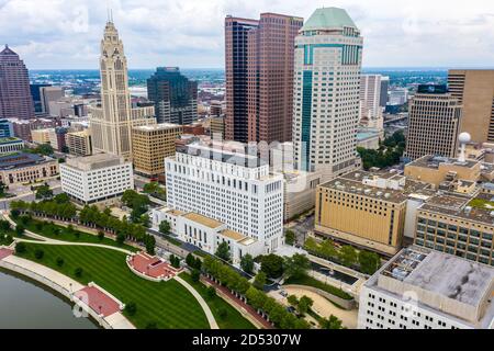 Corte Suprema dell'Ohio, skyline del centro, Columbus, Ohio Foto Stock