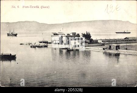 Port Tewfik Suez Ägypten, Blick in den Hafen, Dampfer | utilizzo in tutto il mondo Foto Stock