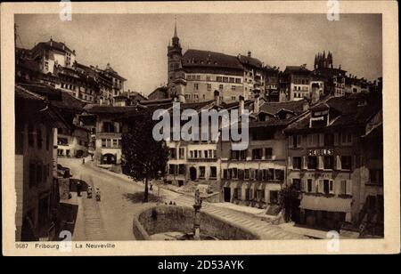 Fribourg Freiburg Stadt Schweiz, vue générale de la Neuveville | utilizzo in tutto il mondo Foto Stock