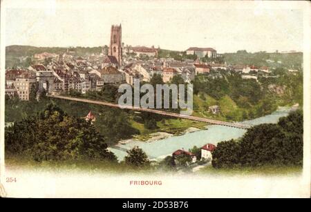 Fribourg Freiburg Stadt Schweiz, vue générale de la ville | utilizzo in tutto il mondo Foto Stock