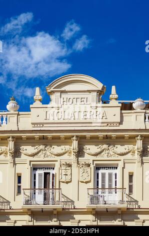 Hotel Inglaterra, Vista dettagliata, l'Avana, Provincia la Habana, Cuba Foto Stock
