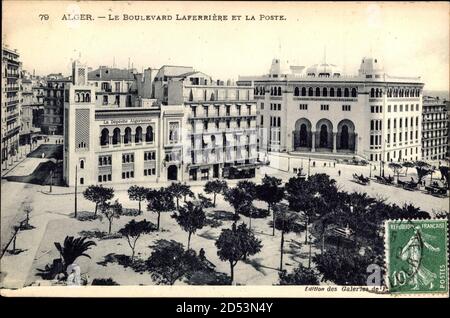 Alger Algerien, le Boulevard Laferrière et la Poste, Platz | utilizzo in tutto il mondo Foto Stock