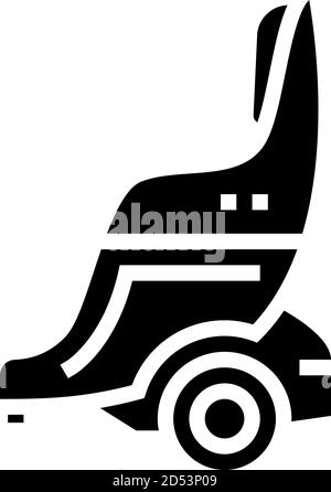 giroscooter con simbolo di glifo del sedile, illustrazione vettoriale Illustrazione Vettoriale