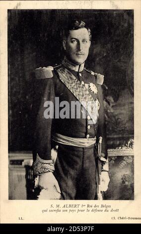 König Albert I. von Belgien, Standportrait, Uniform | utilizzo in tutto il mondo Foto Stock