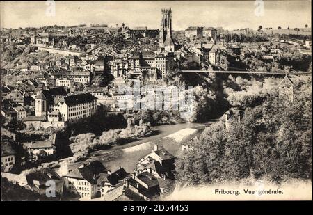 Fribourg Freiburg Stadt Schweiz, Vue generale, Totalansicht der Ortschaft | usage worldwide Foto Stock