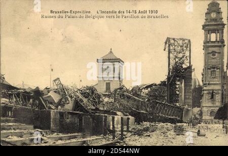 Weltausstellung Brüssel 1910, Ruines du Palais de Belgique vers le Pavillon | utilizzo in tutto il mondo Foto Stock