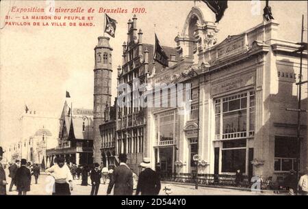 Brüssel Weltausstellung 1910, la Maison du Peuple et Pavillon de Gand | utilizzo in tutto il mondo Foto Stock