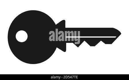 Logo piatto silhouette semplice tasto isolato su sfondo bianco . Illustrazione Vettoriale