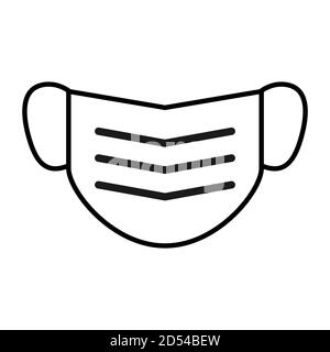 Icona maschera bocca, simbolo di respirazione di sicurezza isolato su sfondo bianco, illustrazione vettoriale . Illustrazione Vettoriale