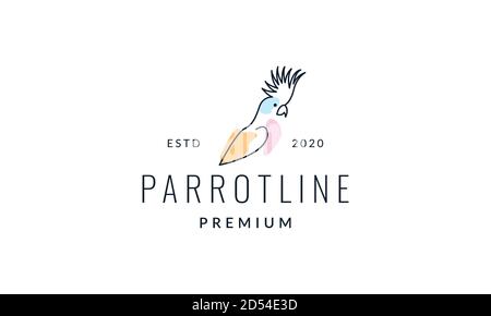 Linea di cockatoos astratto colorato logo disegno vettoriale illustrazione Illustrazione Vettoriale