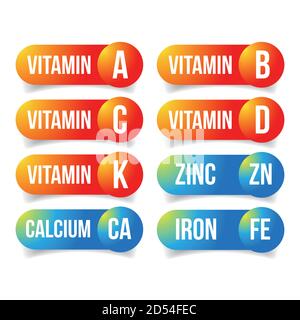 Integratori alimentari vitamine e minerali Illustrazione Vettoriale