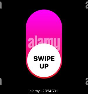 Scorri il pulsante. Scorrere l'icona. Cursore. Pulsante UI. Scorri la freccia su uno sfondo nero Illustrazione Vettoriale