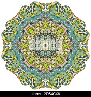 Mandala, ruota tracheata design mehndi Illustrazione Vettoriale