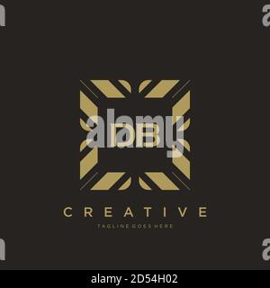 DB lettera iniziale ornamento monogramma modello vettore art Illustrazione Vettoriale