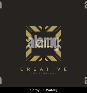 vettore modello logo monogramma ornamentale di lusso della lettera iniziale Illustrazione Vettoriale