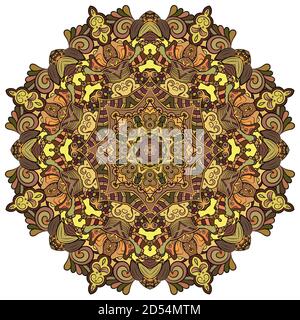 Mandala, ruota tracheata design mehndi Illustrazione Vettoriale