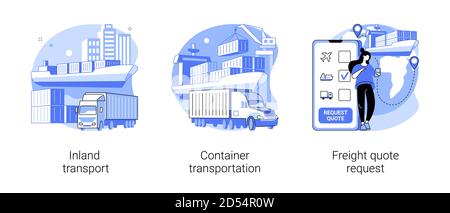Illustrazioni vettoriali astratte del concetto del fornitore di servizi logistici. Illustrazione Vettoriale