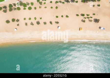 Repulse Bay Beach, vuota a causa delle restrizioni del Covid 19 a Hong Kong Foto Stock