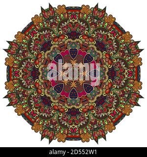 Mandala, ruota tracheata design mehndi Illustrazione Vettoriale