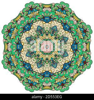 Mandala, ruota tracheata design mehndi Illustrazione Vettoriale