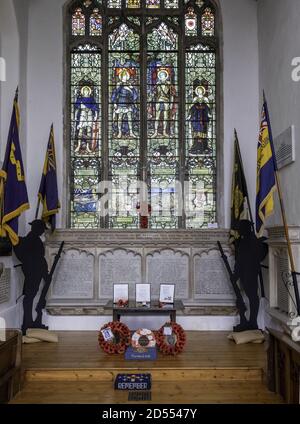 SWAFFHAM, REGNO UNITO - 06 agosto 2019: La cappella del ricordo nella Chiesa di San Pietro e San Paolo a Swaffham, Norfolk Foto Stock