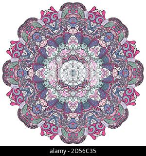 Mandala, ruota tracheata design mehndi Illustrazione Vettoriale