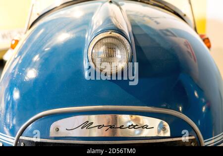 Logotipo della Brütsch Mopetta, di Egon Brütsch, Germania, 1957, Museo PS.SPEICHER, Einbeck, bassa Sassonia, Germania, Europa Foto Stock