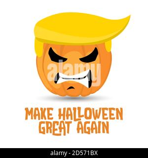 Rendi Halloween di nuovo grande - divertente slogan con la zucca di Halloween Illustrazione Vettoriale