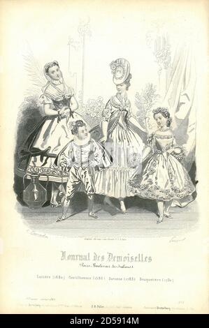 Foto di Journal des Demoiselles 1866 Poster francese d'epoca Des Demoiselles Foto Stock