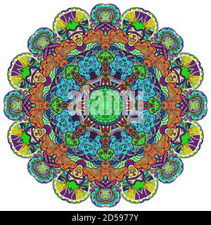 Mandala, ruota tracheata design mehndi Illustrazione Vettoriale