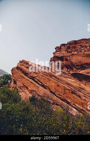Primo piano di rocce, Red Rocks Park, Denver, Colorado, USA Foto Stock