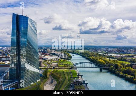 Banca centrale europea a Francoforte Principale, Germania Foto Stock