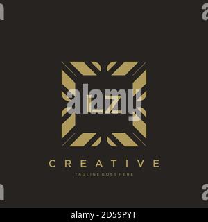 LZ Initial letter Luxury ornamental monogramma vettore modello logo Illustrazione Vettoriale