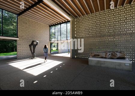 Padiglione dell'architetto olandese Gerrit Rietveld nel Museo Kröller Müller. Foto Stock