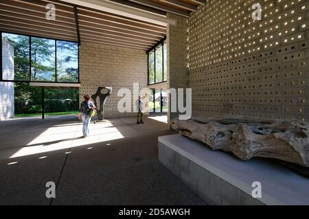 Padiglione dell'architetto olandese Gerrit Rietveld nel Museo Kröller Müller. Foto Stock