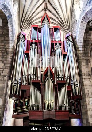 Organo a pipa nella Cattedrale di St.Giles a Edimburgo, Scozia. Foto Stock