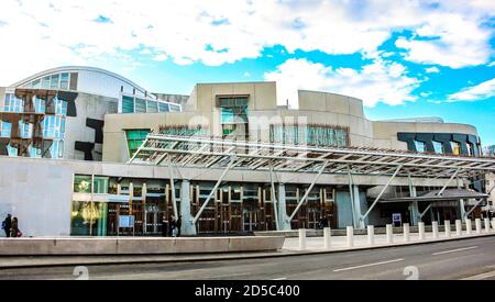 Parlamento di Scozia a Edimburgo. Foto Stock