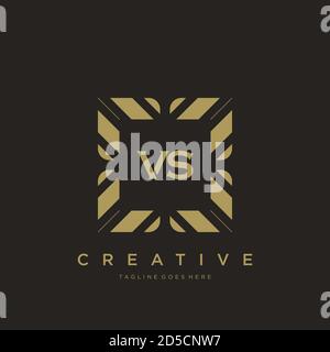 VS lettera iniziale lusso ornamento monogramma vettore modello logo Illustrazione Vettoriale