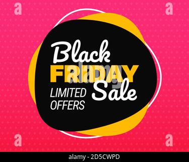 Black friday offerte limitate banner in design piatto. Modello modificabile Illustrazione Vettoriale