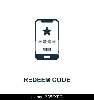 Icona Riscatta codice. Semplice elemento della raccolta dei programmi fedeltà. Icona Riscatta codice per modelli, infografiche e altro ancora Illustrazione Vettoriale
