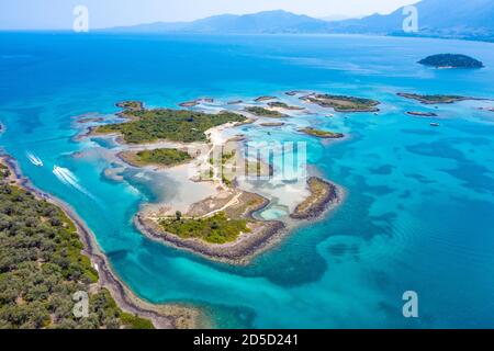 Impressionante Lichadonisia, le Bahamas greche, nel Nord Euboea, Grecia. Foto Stock