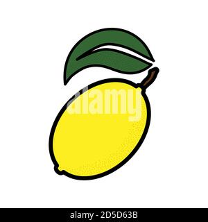 Limone vettore oultino semplice illustrazione su sfondo bianco Illustrazione Vettoriale