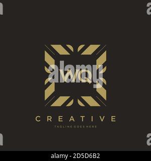 WQ Initial letter Luxury ornamento monogramma logo modello vettore Illustrazione Vettoriale