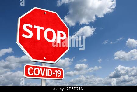 Fermata Covid-19 Foto Stock