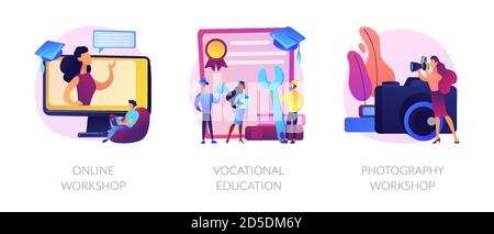 Metafora di concetto vettoriale di apprendimento professionale. Illustrazione Vettoriale