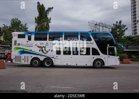 Chiangmai, Thailandia - Ottobre 10 2020: Autobus di Nakhonchai tour Company. Percorso Nakhon ratchasima e Chiangmai. Foto alla stazione degli autobus di Chiangmai, thail Foto Stock