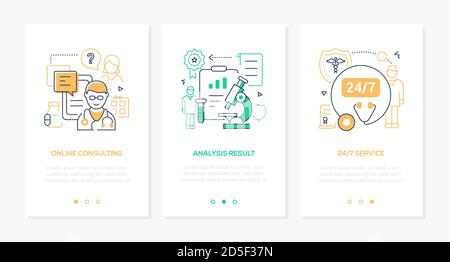 Banner Web di stile per la progettazione di linee sanitarie digitali Illustrazione Vettoriale
