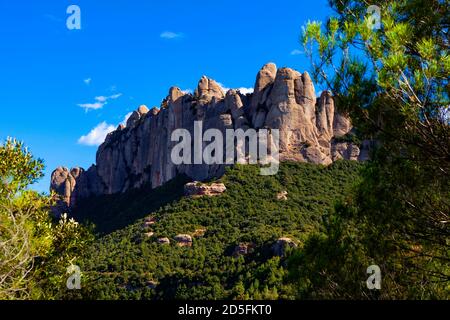 La montagna di Montserrat, vicino a Barcellona, Catalogna, Spagna Foto Stock