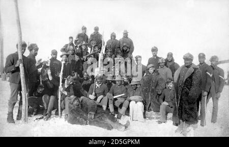 Soldati di bufala della venticinquesima fanteria a ft. Keogh, Montana, c. 1890. Foto Stock